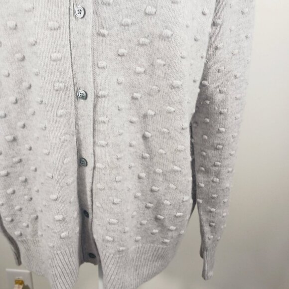 Isaac Mizrahi, NWOT Gray Cashmere Cardigan Sweater Bubble Texture,  LRG, Classic - Picture 9 of 16